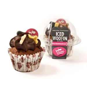 The Barking Bakery hondensnack Vanilla Woofin – cupcake met carobglazuur - Afbeelding 1