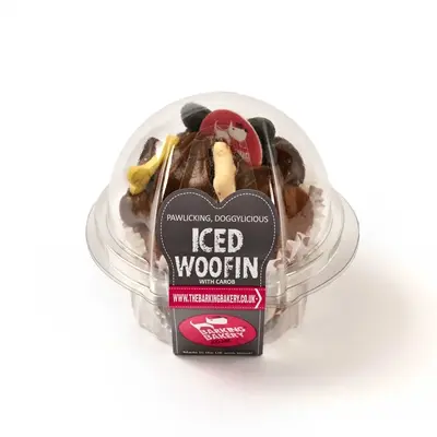 The Barking Bakery hondensnack Vanilla Woofin – cupcake met carobglazuur - Afbeelding 3