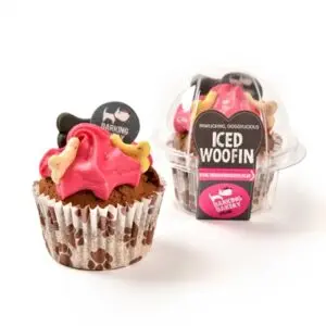 The Barking Bakery Vanilla Woofin roze glazuur – cupcake hondensnack - Afbeelding 1