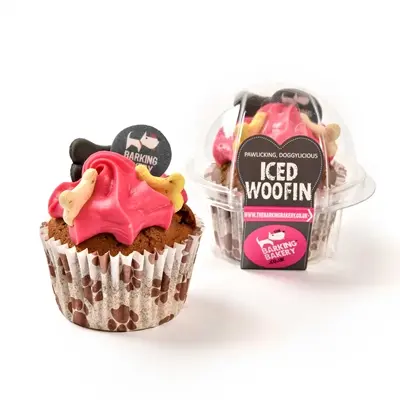The Barking Bakery Vanilla Woofin roze glazuur – cupcake hondensnack