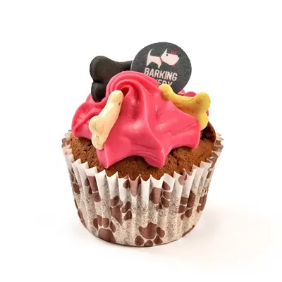 The Barking Bakery Vanilla Woofin roze glazuur – cupcake hondensnack