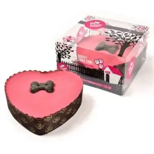 The Barking Bakery feesttaart roze hart 10 cm – Pawty Cake voor honden - Afbeelding 1