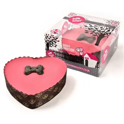 The Barking Bakery feesttaart roze hart 10 cm – Pawty Cake voor honden