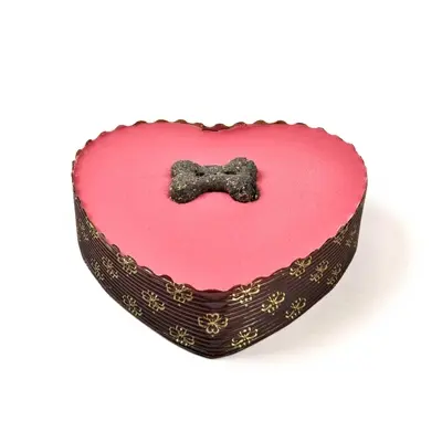 The Barking Bakery feesttaart roze hart 10 cm – Pawty Cake voor honden