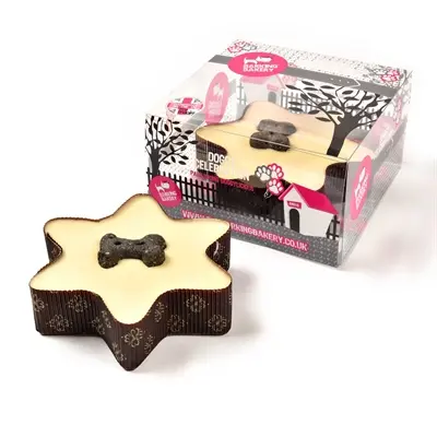 The Barking Bakery hondentaart Pawty Cake ster wit vanille 500 g