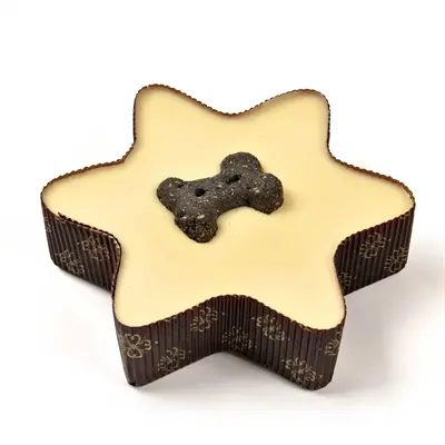 The Barking Bakery hondentaart Pawty Cake ster wit vanille 500 g