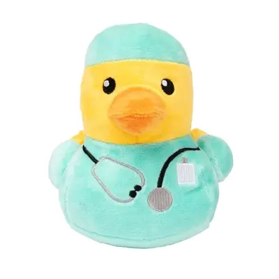 FuzzYard Ducktor eend 16 x 15 x 17 cm – pluche hondenspeeltje met pieper