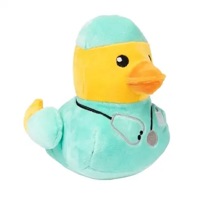 FuzzYard Ducktor eend 16 x 15 x 17 cm – pluche hondenspeeltje met pieper