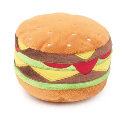FuzzYard hamburger 9 cm – pluche hondenspeeltje met pieper