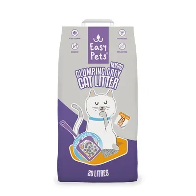 Easypets kattenbakvulling Clumping Grey Micro 20 liter – klontvormend