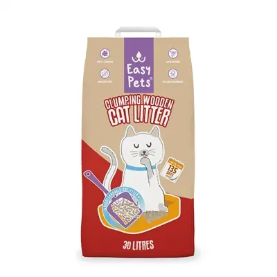 Easypets kattenbakvulling Clumping Wood klontvormend 30 liter