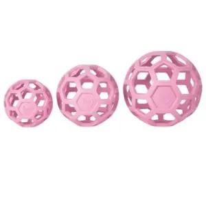 JW Hol-ee Roller Trend-ee hondenbal roze 7,5 cm – puzzelbal van rubber - Afbeelding 4