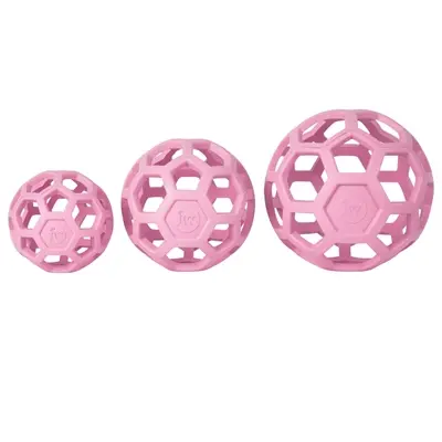 JW Hol-ee Roller Trend-ee hondenbal roze 7,5 cm – puzzelbal van rubber