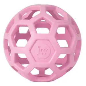JW Hol-ee Roller Trend-ee hondenbal roze 11,5 cm – puzzelbal van rubber - Afbeelding 1