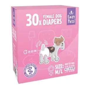 EasyPets hondenluiers voor teven M/L 30 stuks – ademend, absorberend - Afbeelding 1
