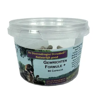 Dierendrogist Gewichtsformule+ capsules 60 stuks – gewrichten