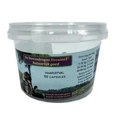 Dierendrogist bij haaruitval capsules 60 stuks – hond en kat