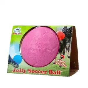 Jolly Pets Soccer Ball hondenbal roze 15 cm – stevig en drijvend - Afbeelding 4