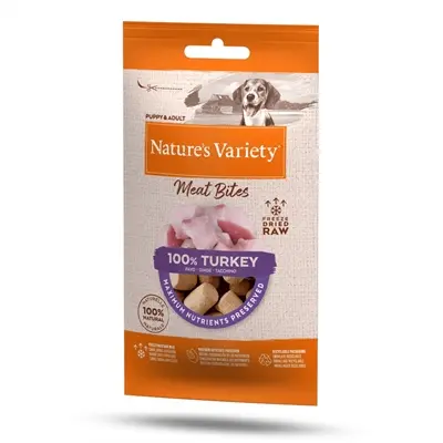 Natures Variety Freeze Dried Meat Bites kalkoen 20 g – gevriesdroogd