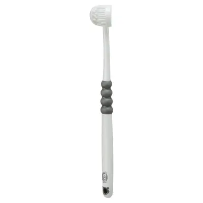 Trixie tandenborstel 3 koppen 18 cm wit/grijs – voor hond en kat