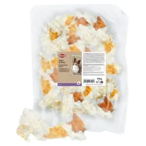 Trixie konijnenhuid met vacht 500 g – gedroogde hondensnack - Afbeelding 1