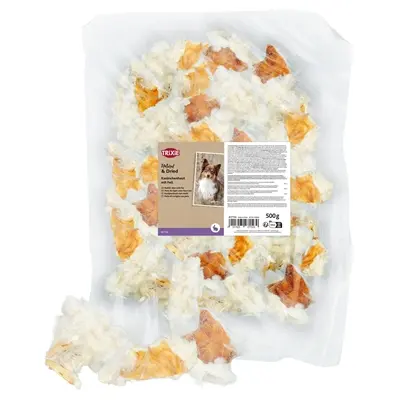 Trixie konijnenhuid met vacht 500 g – gedroogde hondensnack