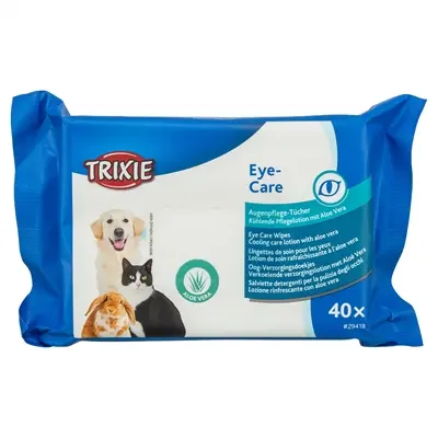 Trixie oogverzorgingsdoekjes 40 stuks – plantaardige vezels, aloë vera