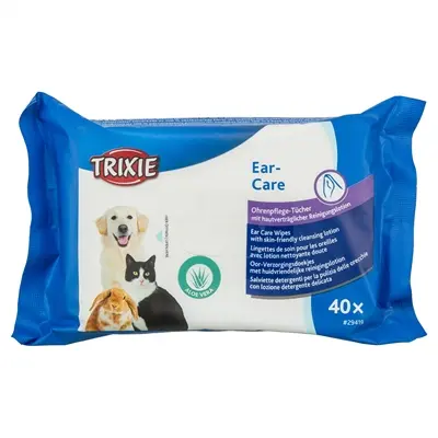 Trixie oorverzorgingsdoekjes 40 stuks – aloë vera en toverhazelaar