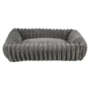 Trixie hondenmand Lonni ribfluweel hoekig grijs 65 x 50 cm - Afbeelding 1