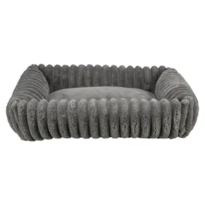 Trixie hondenmand Lonni ribfluweel hoekig grijs 100 x 70 cm