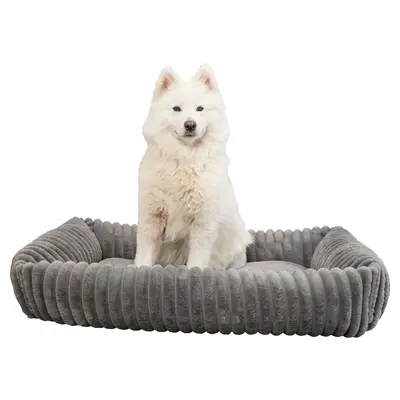 Trixie hondenmand Lonni ribfluweel hoekig grijs 100 x 70 cm - Afbeelding 7