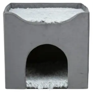 Trixie kattenhuis Harvey grijs-wit/zwart 38 x 38 x 38 cm – keerbaar kussen - Afbeelding 4