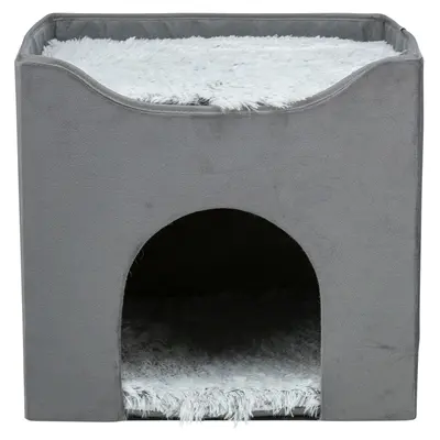 Trixie kattenhuis Harvey grijs-wit/zwart 38 x 38 x 38 cm – keerbaar kussen