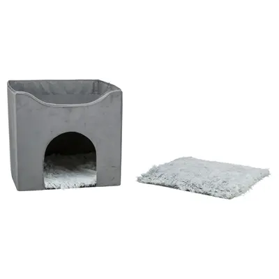 Trixie kattenhuis Harvey grijs-wit/zwart 38 x 38 x 38 cm – keerbaar kussen - Afbeelding 7