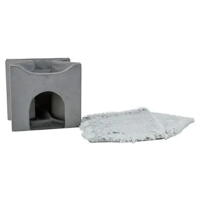 Trixie kattenhuis Harvey grijs-wit/zwart 38 x 38 x 38 cm – keerbaar kussen - Afbeelding 8