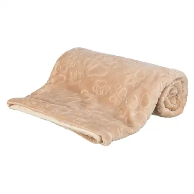 Trixie hondendeken Barry softpluche beige 150 x 100 cm – velours-look