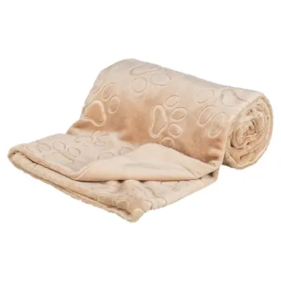 Trixie hondendeken Barry softpluche beige 150 x 100 cm – velours-look
