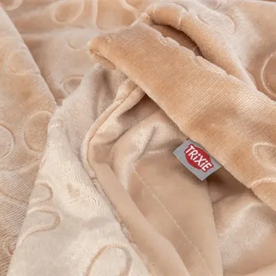 Trixie hondendeken Barry softpluche beige 150 x 100 cm – velours-look - Afbeelding 6