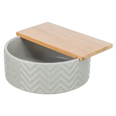Trixie zandbad met platform 24 x 24 cm – keramiek en hout, hamster