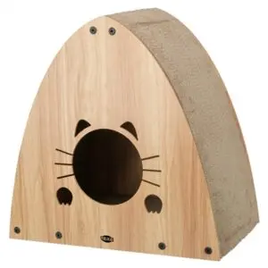 Trixie krabhuis MDF lichtbruin 48 x 28 x 48 cm – met catnip - Afbeelding 1