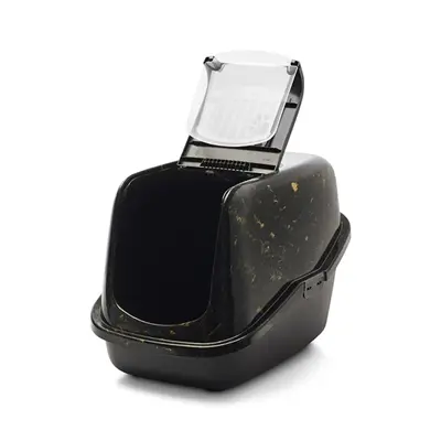 Savic kattenbak Nestor Marble zwart/goud 56 x 39 x 38,5 cm