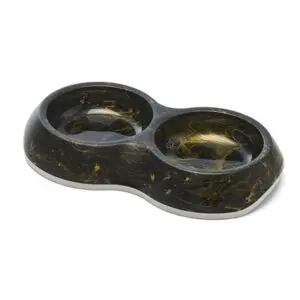 Savic voerbak Delice dubbel Marble zwart/goud 2 x 0,2 liter - Afbeelding 4