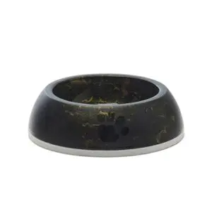 Savic voerbak Delice 2 Marble 0,6 liter – zwart/goud, antislip - Afbeelding 1