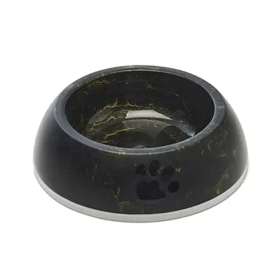 Savic voerbak Delice 2 Marble 0,6 liter – zwart/goud, antislip