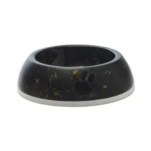 Savic voerbak Delice 3 Marble 1,2 liter – zwart/goud, antislip - Afbeelding 1