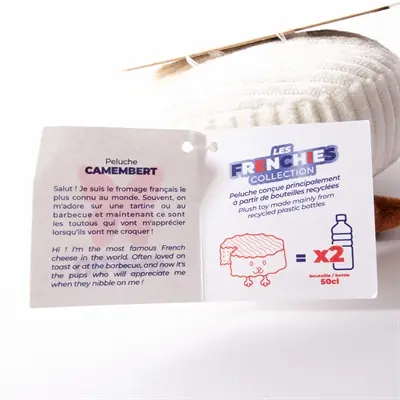 Martin hondenknuffel camembert 16 x 11 x 11 cm – pluche met pieper - Afbeelding 5