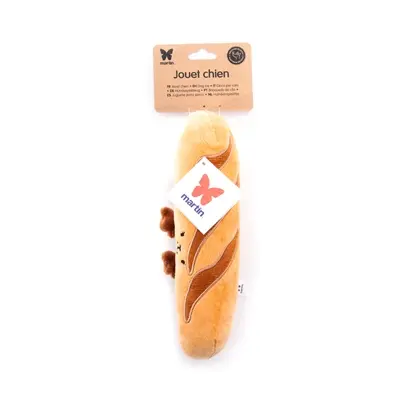Martin hondenknuffel stokbrood 31 x 7,5 x 5 cm – pluche met pieper - Afbeelding 6