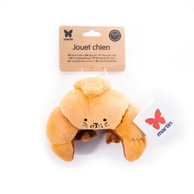 Martin hondenknuffel croissant 19 x 15 x 7 cm – gerecycled pluche - Afbeelding 4