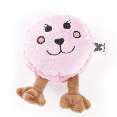 Martin hondenknuffel macaron 17 x 8 x 5 cm – pluche met pieper
