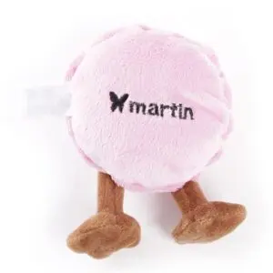 Martin hondenknuffel macaron 17 x 8 x 5 cm – pluche met pieper - Afbeelding 4